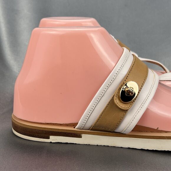 COACH Eileen Turn-lock Slide Sandals Women's 6 B Thong Cream Tan Summer Vacation - Picture 4 of 17